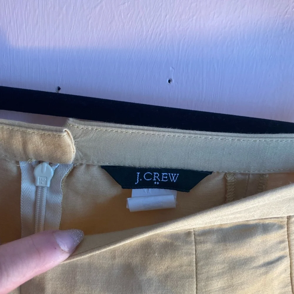 J. Crew Women's Circle Skirt linen/silk in mustard sz4